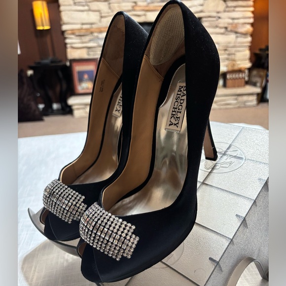 Badgley Mischka Shoes - Badgley Mischka Black Crystal Embellished Heels